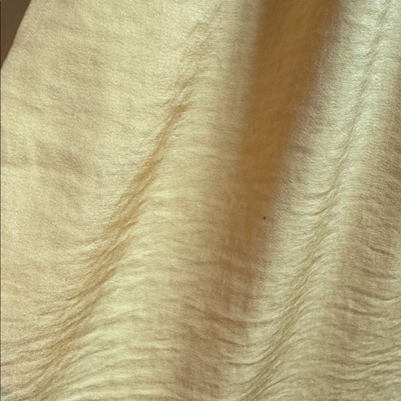 Michael Kors Womens Size Large Yellow Ruffle Flutter Sleeve V Neck Casual Blouse - Picture 5 of 6